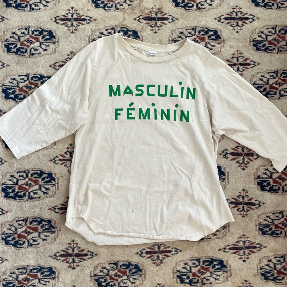 Clare V Masculin Feminin Baseball Shirt
